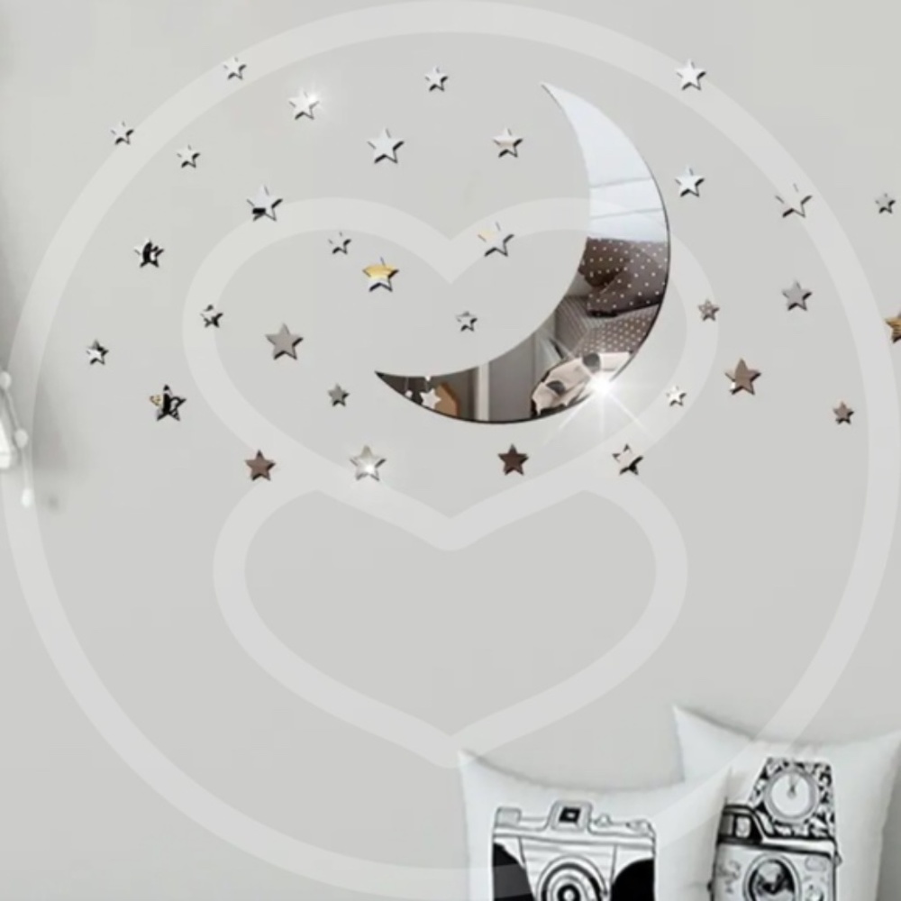 Moon & Stars Reflective Stickers / wall decor - Picture 4 of 5